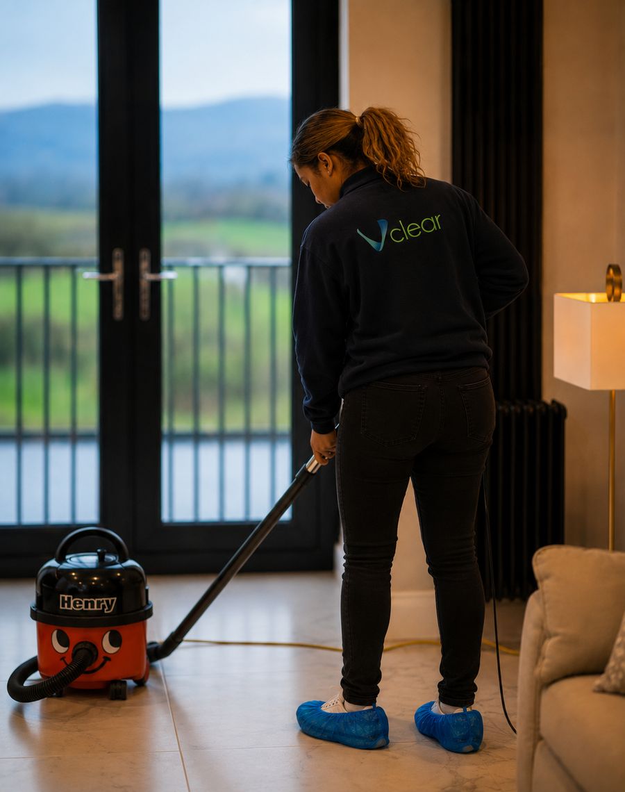 Cleaning team in a workplace
